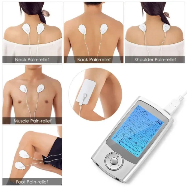 16 Modes Electric Tens Relax Muscle Stimulator EMS Acupuncture Body Massage Digital Therapy Slimming Machine Electrostimulator - Image 2
