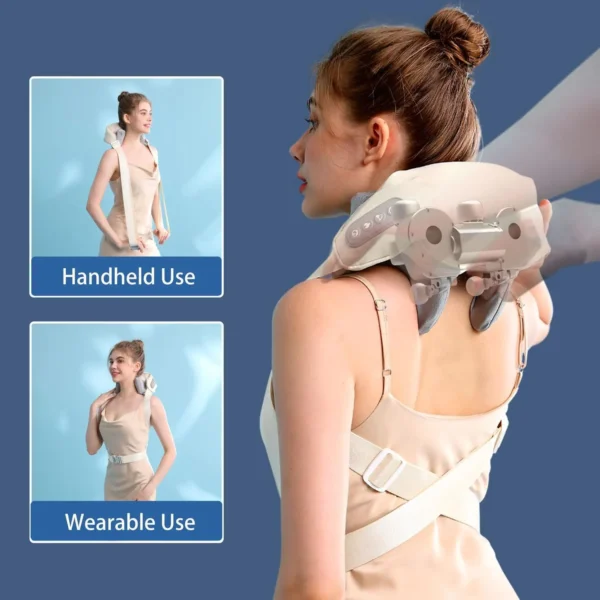 Neck Shoulder Massager Deep Tissue Shiatsu Back Massagers with Heat for Pain Relief Electric Kneading Squeeze Muscles Massage - Image 3