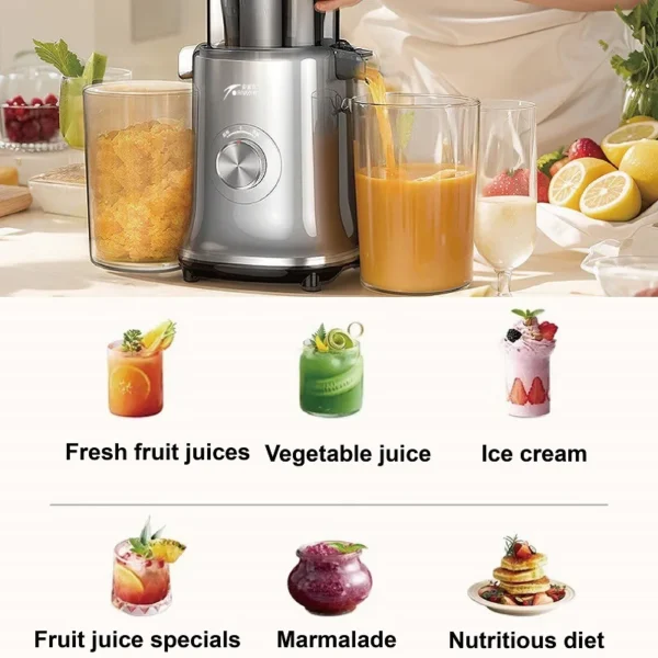 150W Electric Slow Juicer Auto Large Caliber Original Juicer Orange Celery Juicer Residue Juice Separation Fruit Juicer 800ml - Image 2