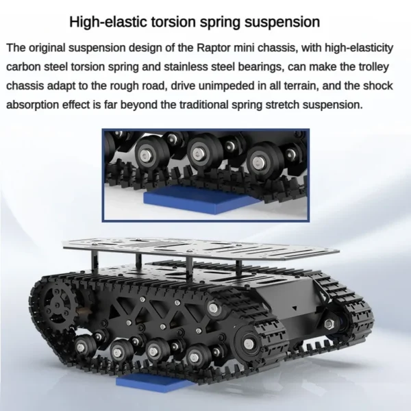 10KG Load Strong Shock Absorption Tank Chassis with Motor Suspension All Metal Tank Robot Kit Coding Motor Intelligent Robot Car - Image 5