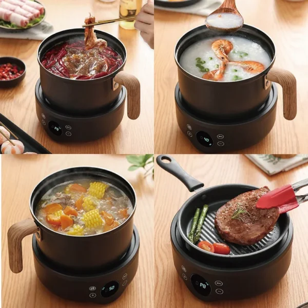 110V/220V Multi-function Pot Travel Split Electric Cooking Pot Non-stick Fry Pan Hot Pot Reservation Electric Cooker Keep Warm