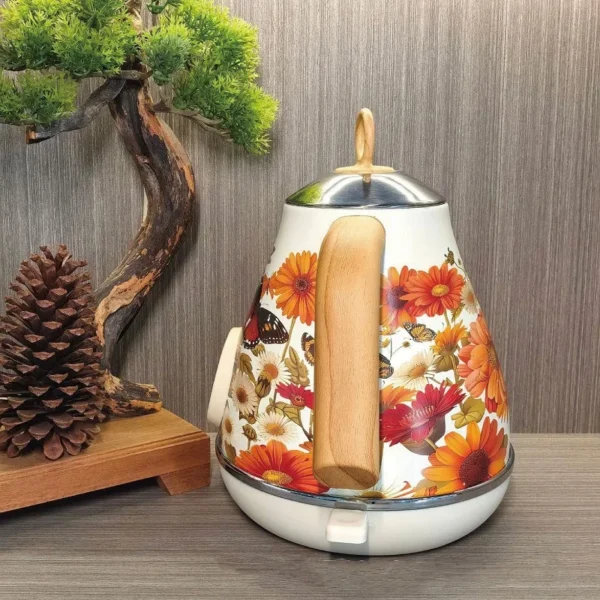 1.7L Retro Paint Decal Electrc Kettle Boiling Water With Thermometer Automatic Power Off 304 stainless Steel Teapot 1850W - Image 6