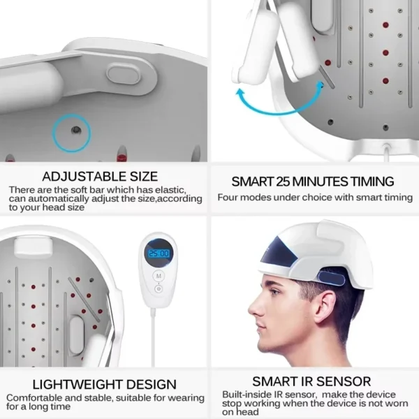 Lescolton Men Hair Growth Cap LLLT Helmet Laser Hair Regrowth Hair Loss Laser Treatment Hair Fast Growth Anti Hair Loss Machine - Image 5