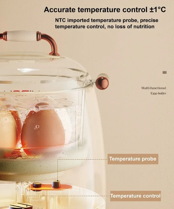 220V Smart Egg Cooker Home Multi-function Breakfast Machine 12h Reservation Electric Steamer Kitchen Food Heater Auto Power Off - Image 5