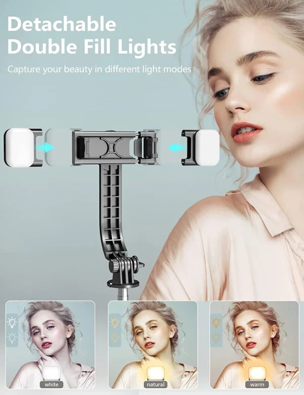 Extended Selfie Stick bluetooth selfie stick fill light tripod with remote shutter for Android IOS 2023 latest hot - Image 2