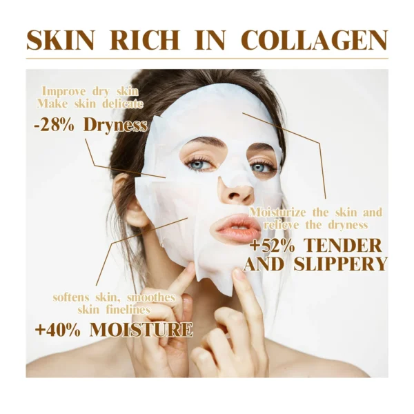 10PCS Collagen Anti Wrinkle Facial Mask Anti Aging Fade Fine Lines Firm Skin Moisturizing Brightening SkinCare Korean Cosmetics - Image 4