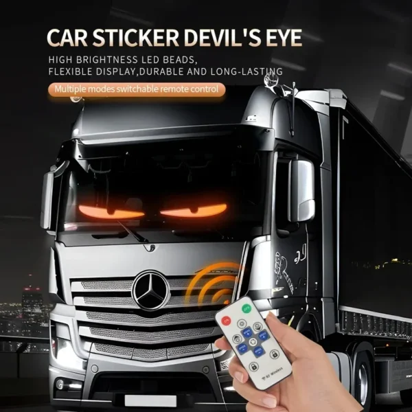 Devil's Eye Truck Windshield Remote Control Flexible Led Eye Animation Display Smart Scrolling Message Eye Soft LED Sign Board - Image 2