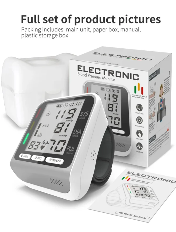 Kiuzou Wrist Blood Pressure Monitor Tonometer Tensiometer Automatic Digital Pulsometer Sphygmomanometer Health Monitor - Image 6