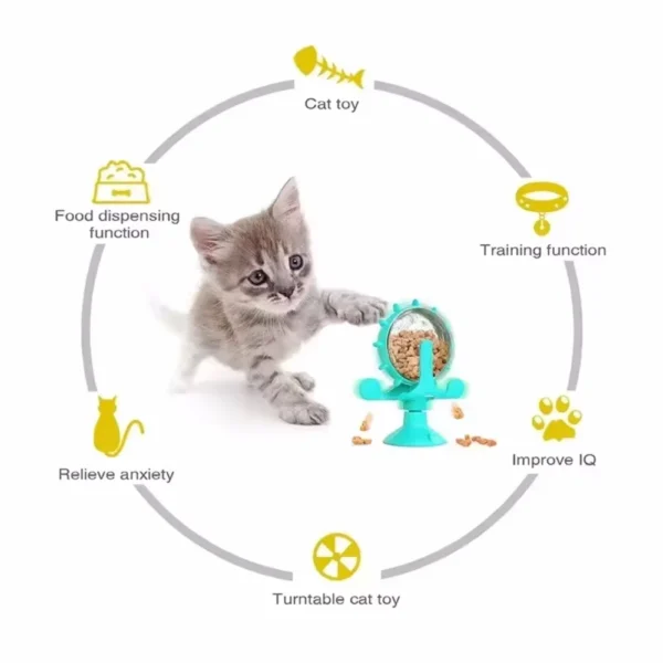 Interactive Treat Leaking Toy For Cat Small Dogs Slow Feeder Dispenser Puppy Funny Rotatable Wheel Improve IQ Kitten Accessories - Image 3