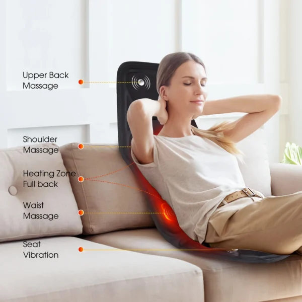 Electric Back Massager Infrared Full-Body Massage Chair Cushion Heating Vibrator Car Home Office Lumbar Neck Mattress Chair Mat - Image 2