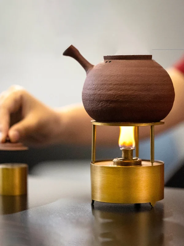 Guanwu original design, three-inch high-end copper tea stove, outdoor alcohol stove, open flame tea brewer, small portable - Image 4