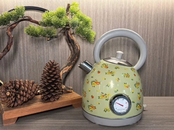 1.7L Retro Paint Decal Electrc Kettle Boiling Water With Thermometer Automatic Power Off 304 stainless Steel Teapot 1850W - Image 6
