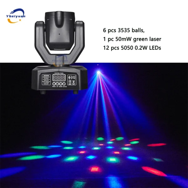 Super Mini Moving Head Pattern Beam Light with Aperture and Remote Control DMX512 DJ Disco Christmas Birthday Party Effect Light - Image 4