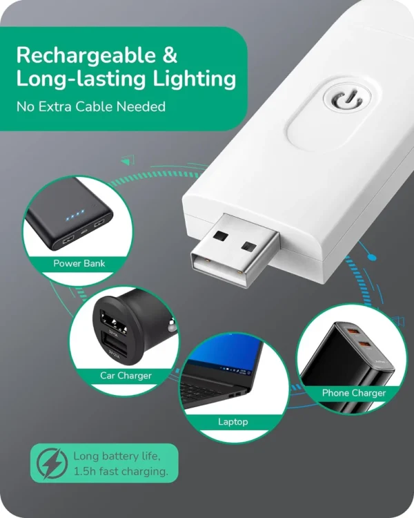 Book Light LED USB Rechargeable Reading Light Eye Protection Night Light Portable Clip Desk Light Bookmark Read Light - Image 3
