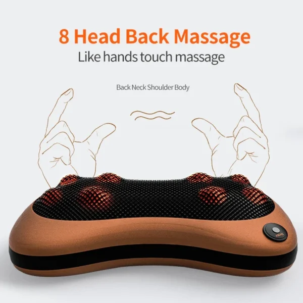 8Head Massager Car Home Cervical Shiatsu Massage Neck Back Waist Body Electric Multifunctional Massage Pillow for Chair Car - Image 4
