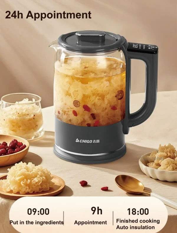 1.8L Smart Health Pot Reservation Glass Flower Teapot Steam Pu'er Teapot Temperature Controlled Electric Kettle Multi-functional - Image 5
