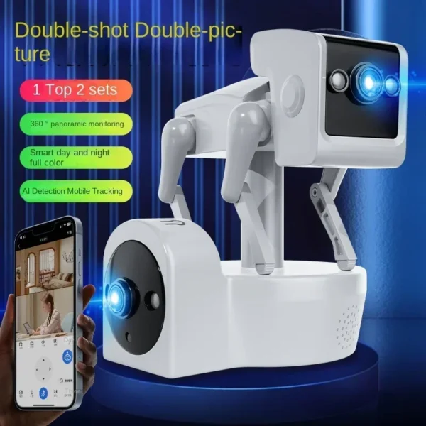 WIFI Robot Camera 1080P Motion Detection 2 Way Talk Rotatable Angle Digital Zoom Type C HD Night Vision Indoor Security - Image 4