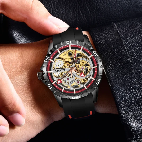LIGE Mechanical Watches Chronograph Watch for Men Automatic Men's Watches Luxury Original Brand Stainless Steel Tourbillon Clock - Image 5