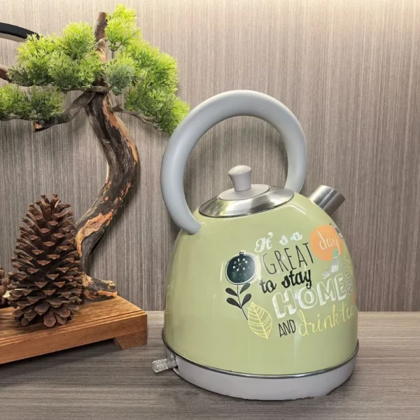1700ml Retro Paint Decal Electrc Kettle Boiling Water With Thermometer Automatic Power Off 304 stainless Steel Teapot 1850W - Image 3