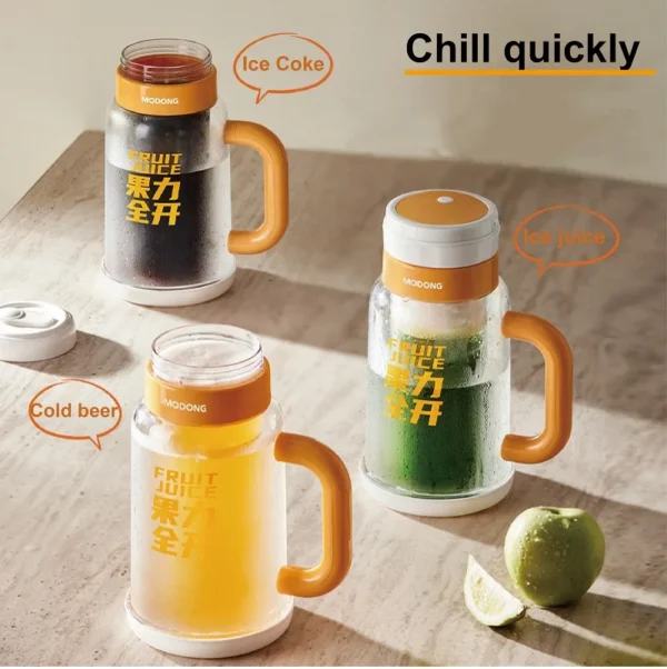 350ml Juice Maker Multifunctional Wireless Crushed Ice Portable Fruit Stirring Juicing Cup Double Glass Juicer USB Rechargeable - Image 2
