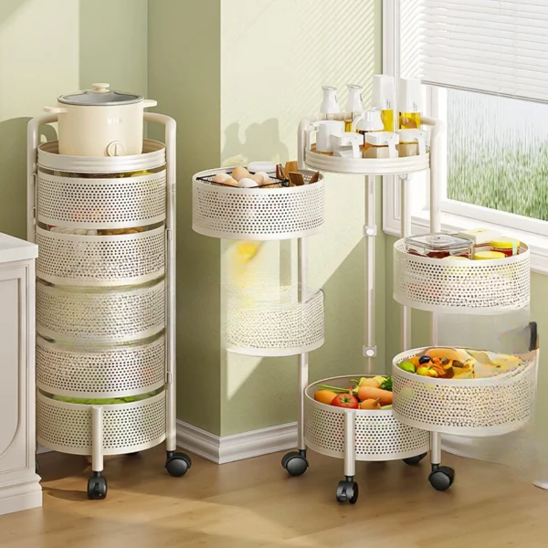 Kitchen vegetable basket rotating rack multi-functional storage rack multi-layer vegetable rack for vegetables and fruits