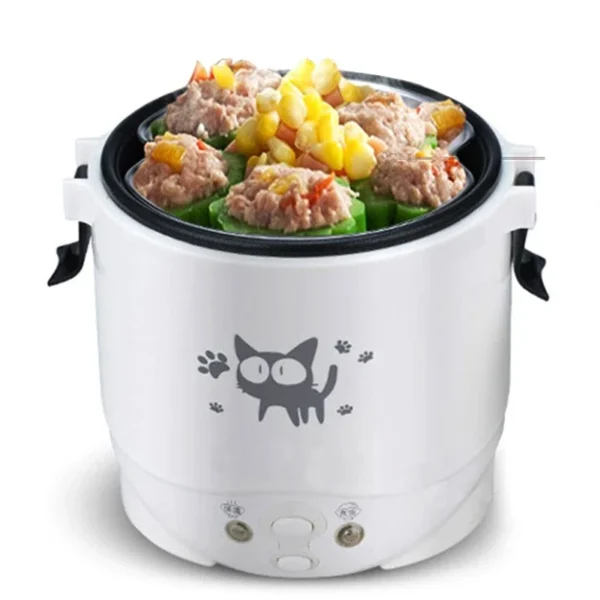 1L Car Mini Rice Cooker Multi-function Electric Water Food Heater Machine Lunch Box Warmer 2 Persons For Home Car SUV Truck - Image 6