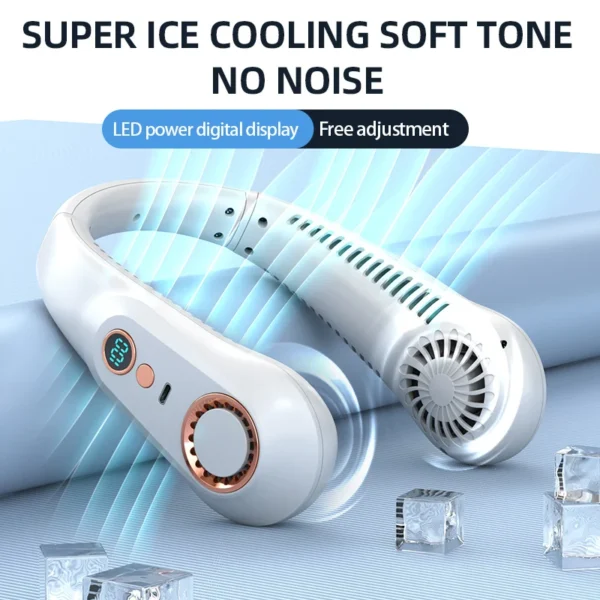 3000mAh Hanging Neck Fan Portable Bladeless Mini USB Rechargeable Mute LED Digital Display Electric Fan Summer Air Cooler ﻿ - Image 6