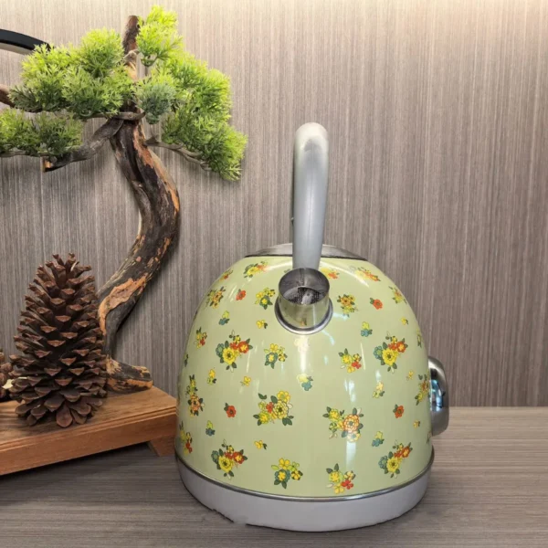 1.7L Retro Paint Decal Electrc Kettle Boiling Water With Thermometer Automatic Power Off 304 stainless Steel Teapot 1850W - Image 3