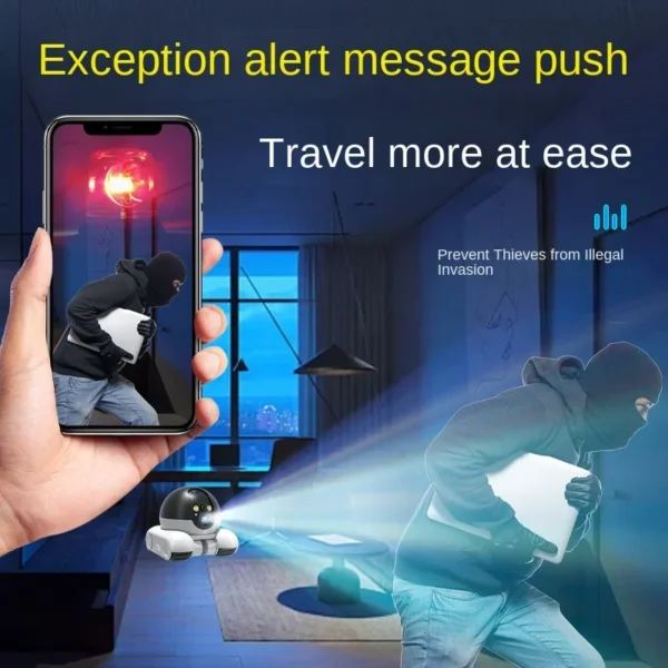 Dual lens, dual screen household 360 degree high-definition robot monitoring vehicle intelligent camera - Image 5