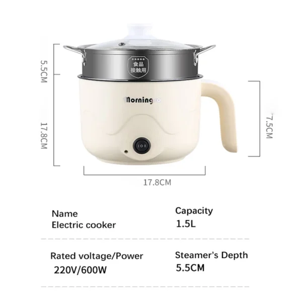 Multi Cookers Electric Rice Cooker Non-stick Pan Heating Pan Electric Cooking Pot Machine Double Layer Steamed Eggs Pan Soup Pot - Image 6