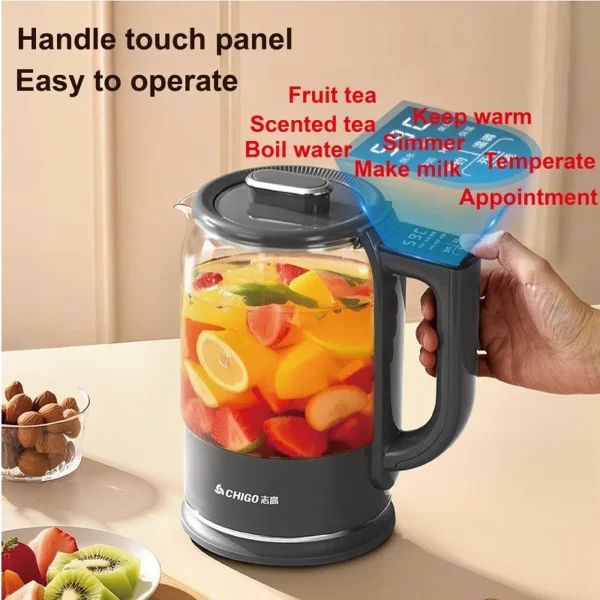 1.8L Smart Health Pot Reservation Glass Flower Teapot Steam Pu'er Teapot Temperature Controlled Electric Kettle Multi-functional - Image 3