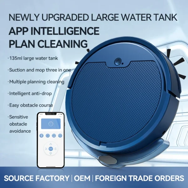 3000Mah Vacuum Cleaner APP Remote Automatic Control Sweeping Robot With Water Tank Sweep and Wet Mopping Vacuum Cleaning Mute