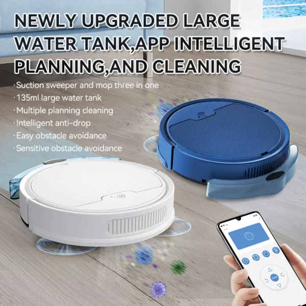 3000Mah Vacuum Cleaner APP Remote Automatic Control Sweeping Robot With Water Tank Sweep and Wet Mopping Vacuum Cleaning Mute - Image 2