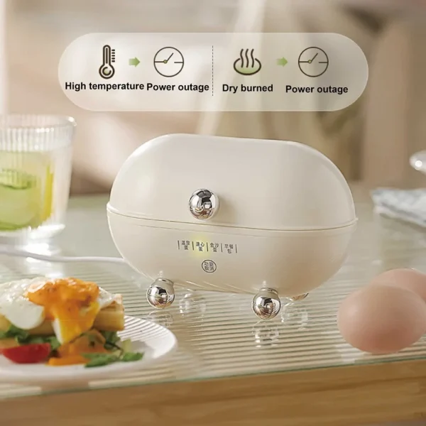 220V Smart Mini Egg Cooker Low Power Student Dormitory Breakfast Machine Multifunctional Electric Steamer Auto Power Off 120W - Image 6