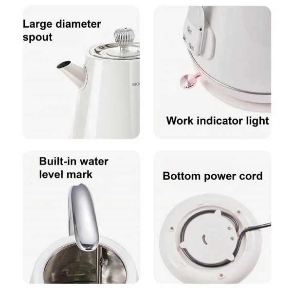 1.8L Electric Kettle 304 Stainless Steel Quick Boiler Kettle Teapot Auto Keep Warm Kettle Kitchen Appliances Two-color Selection - Image 6
