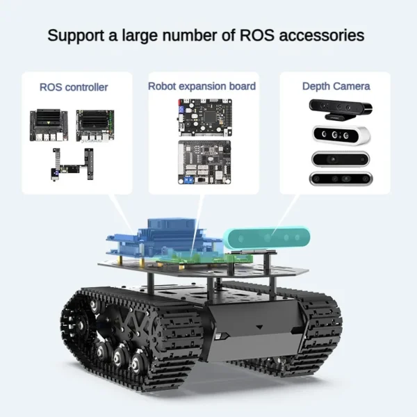 10KG Load Strong Shock Absorption Tank Chassis with Motor Suspension All Metal Tank Robot Kit Coding Motor Intelligent Robot Car - Image 4