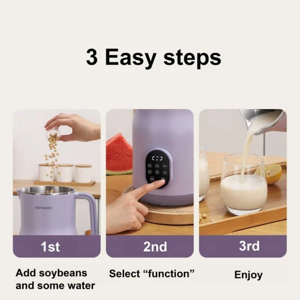 2L Electric Juicer Large Capacity Soy Milk Machine Wall Breaking Machine Heating Cooking Rice Paste Machine Auto Keep Warm 1000W - Image 5