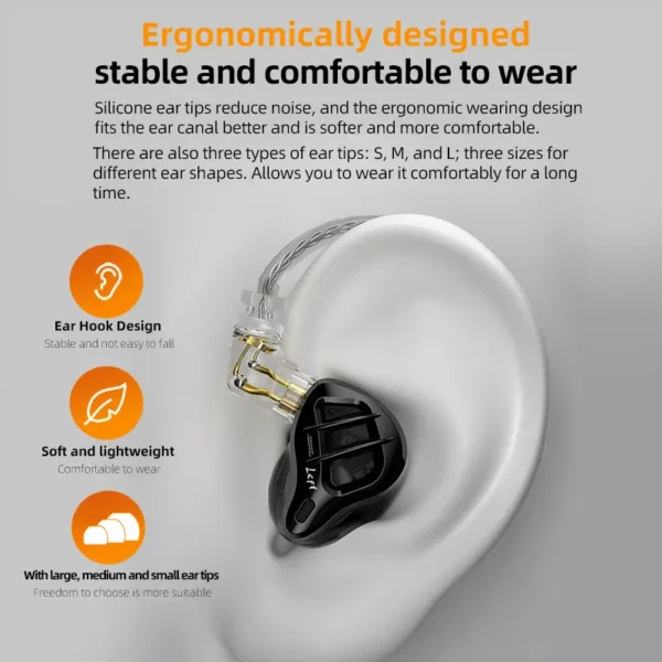 KZ ZAR HiFi Wired Earphone In Ear Monitor Earbuds Hybrid Technology 7BA+1DD IEM Headset With Microphone Bass Phone Headphones - Image 6