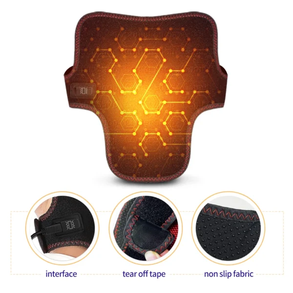Black Electric Heated Neck Protection Belt with Three Adjustable Temperature Levels for Warmth And Neck Massage Relaxation - Image 2