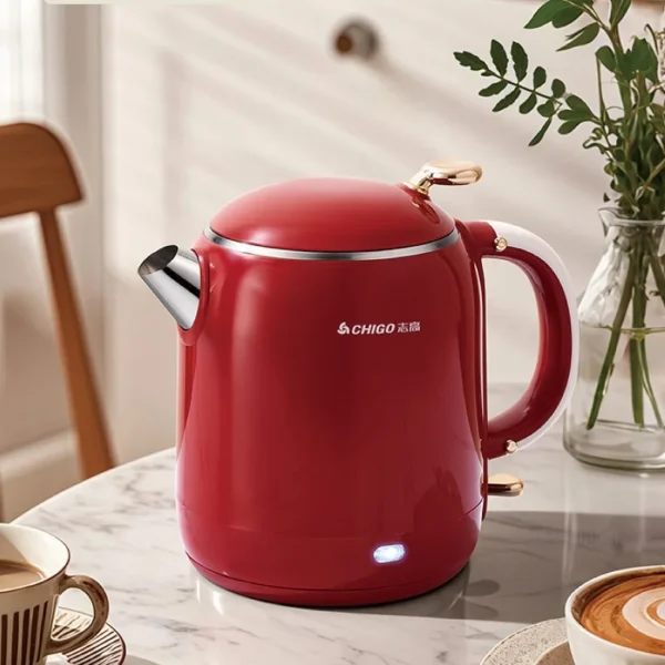 1000ml Electric Kettle Mini Portable 304 Stainless Steel Quick Boiling Kettle Teapot Thermos Kettle Automatic Power-Off 1355W