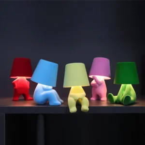 LED decorative ambiance thinker fabric plush villain table lamp ins style bedroom bedside desk bar USB rechargeable table lamps