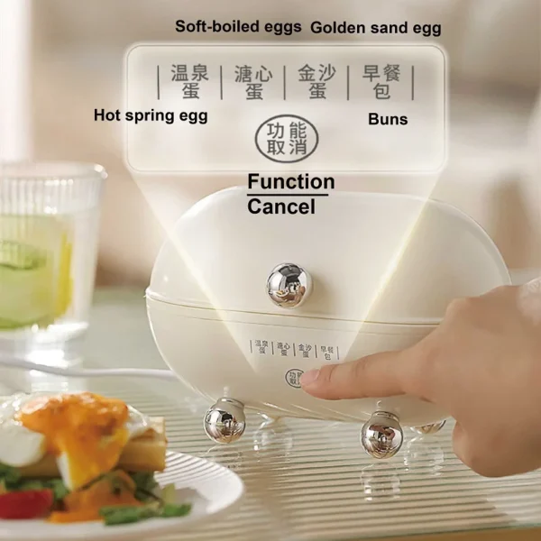 220V Smart Mini Egg Cooker Low Power Student Dormitory Breakfast Machine Multifunctional Electric Steamer Auto Power Off 120W - Image 4