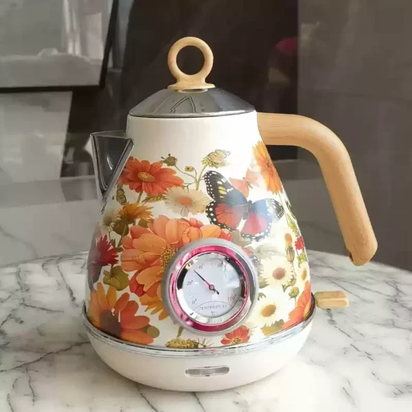Retro Electric Kettle Stainless Steel Auto Shut-Off Water Boiler Classic Style Tea Pot 304 Heating Kettle for Home Use - Image 6