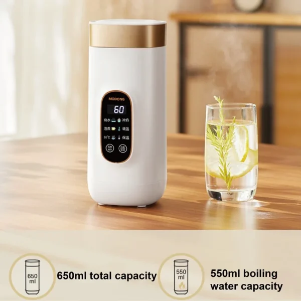 650ml Electric Kettle Portable Travel Boiled Water Pot Heating Cup Office Temperature Control Teapot Auto Keep Warm Cup 400W - Image 6