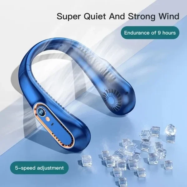 3000mAh Hanging Neck Fan Portable Bladeless Mini USB Rechargeable Mute LED Digital Display Electric Fan Summer Air Cooler ﻿ - Image 4