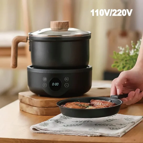 110V/220V Multi-function Pot Travel Split Electric Cooking Pot Non-stick Fry Pan Hot Pot Reservation Electric Cooker Keep Warm - Image 4