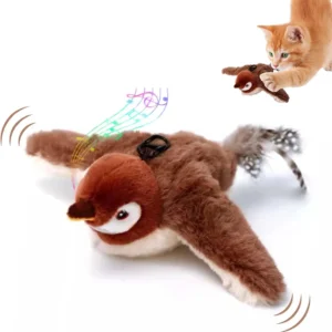 Interactive Cat Toy Chirping Bird , 2025 New Rechargeable Interactive Flapping Chirping Bird Cat Toy, Bird Catnip Toys Cat games