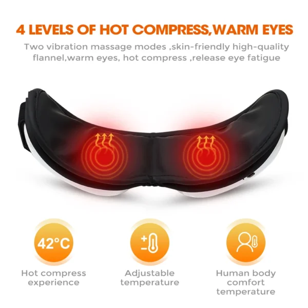 Smart Eye Massager Vibration Eye Care Massage Instrument Bluetooth Music Heated Eyemask Dry Fatigue Relief Portable Foldable - Image 2