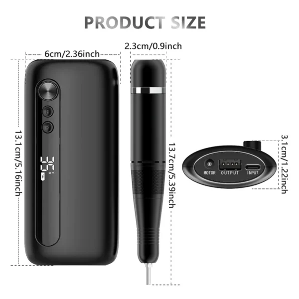 USB charging Nail polishing machine set, 35000 rpm portable electric nail file, easy to remove nails - Image 2