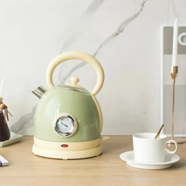 Retro Electric Kettle Stainless Steel Auto Shut-Off Water Boiler Classic Style Tea Pot 304 Heating Kettle for Home Use - Image 2